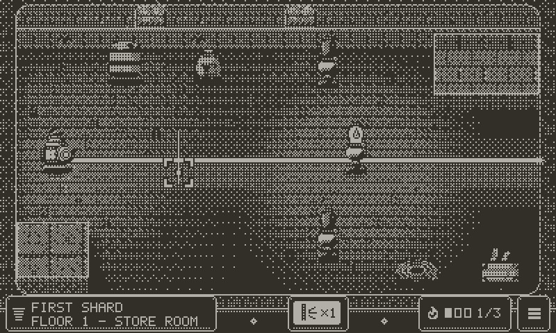 Fanlight gameplay: a lens shard splits the lantern beam into three and the crank turns it until three wicks catch.